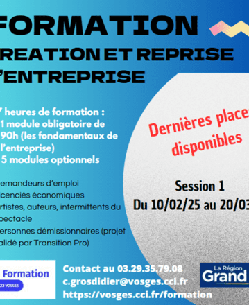 La CCI des Vosges organise à nouveau une formation à la création ou à la reprise d’entreprise
