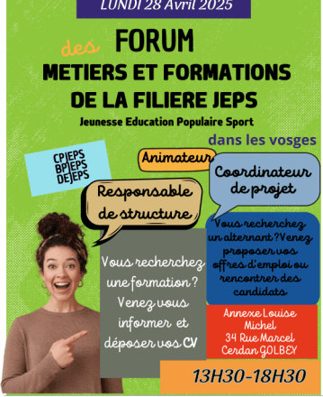 Forum métiers et formations de la filière JEPS : une opportunité à ne pas manquer